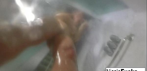  Hot Pornstar Nicole Aniston takes a long steamy shower